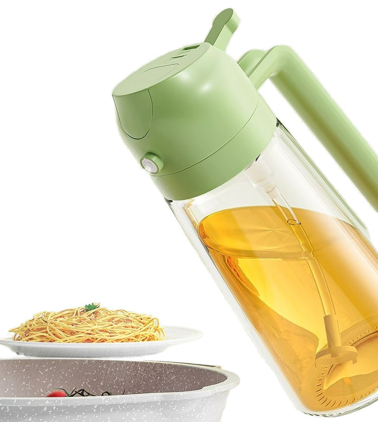 2-in-1 Large Capacity Multi-Function Glass Oil Pot Spray Can Smooth Surface Household Kitchen Supplies