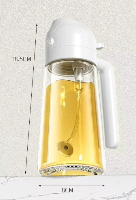 2-in-1 Large Capacity Multi-Function Glass Oil Pot Spray Can Smooth Surface Household Kitchen Supplies