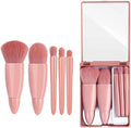 5 IN 1 MAKUP BRUSH SET WITH MIRROR CASE