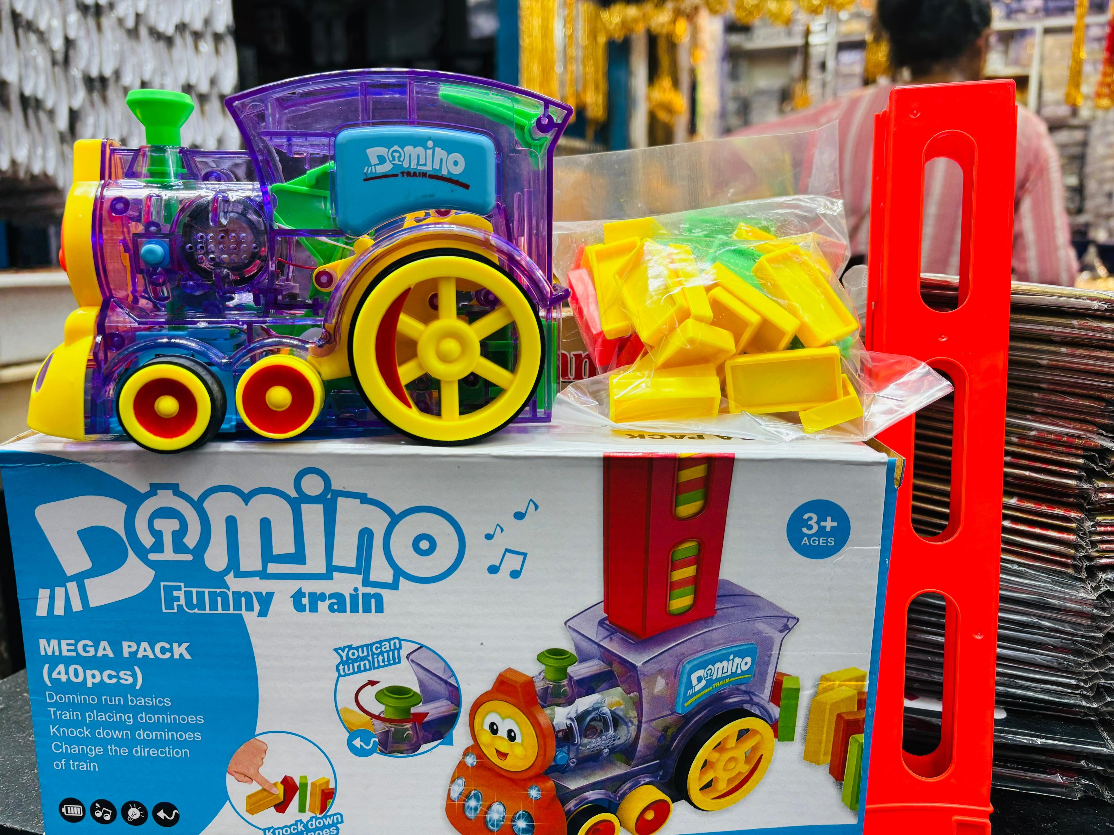 Domino Rally Train Model with Lights and Sounds