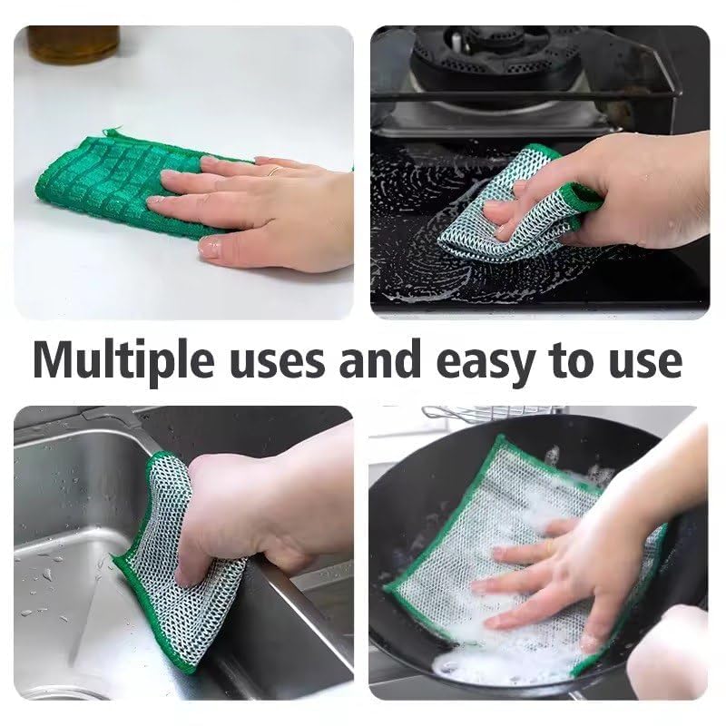 Double-Sided Microfiber Silver Silk Silver Cloth Kitchen (PACK OF 2)