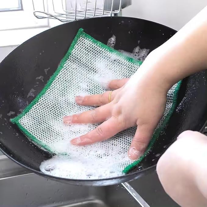 Double-Sided Microfiber Silver Silk Silver Cloth Kitchen (PACK OF 2)