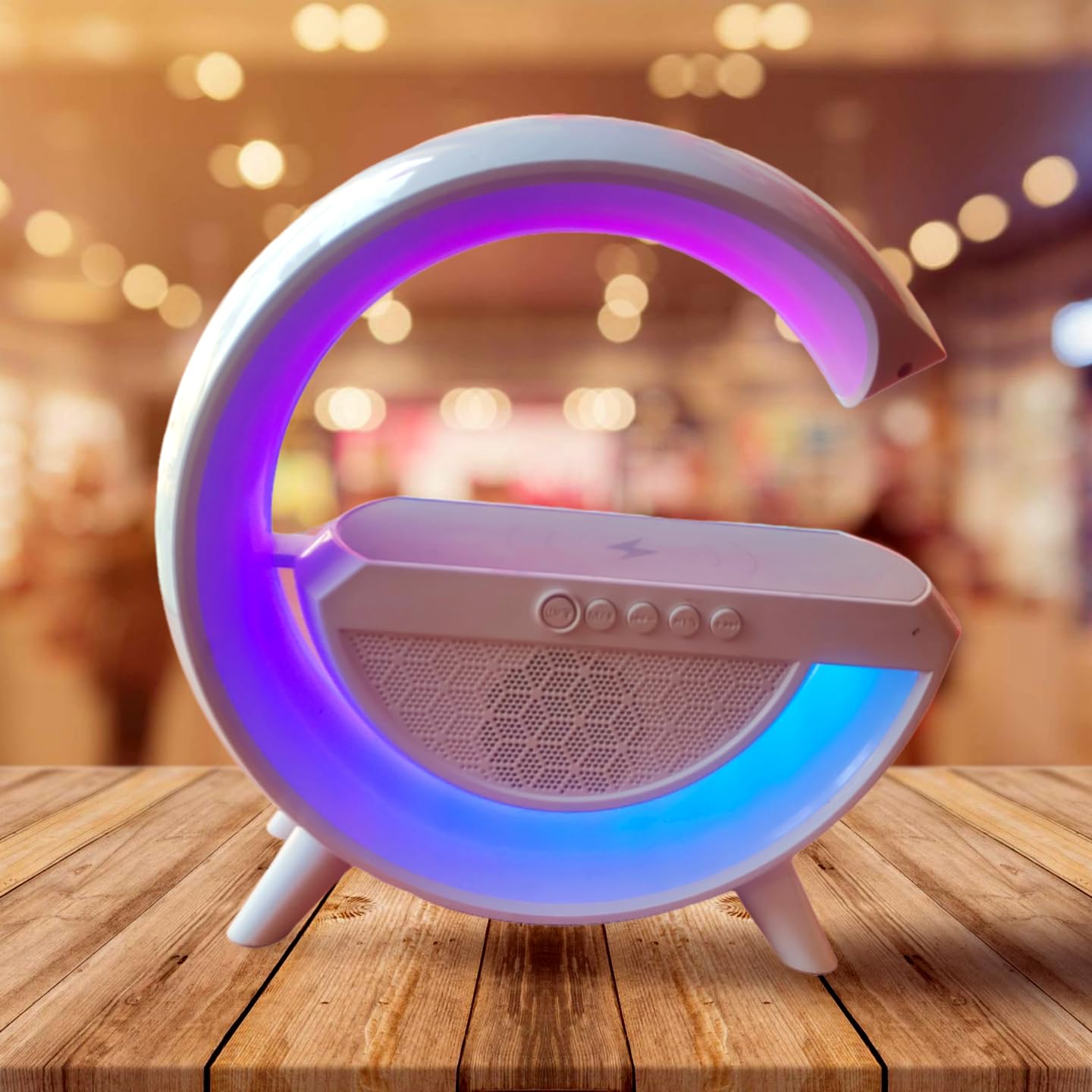 G-Shape LED Wireless Charging Speaker Lamp