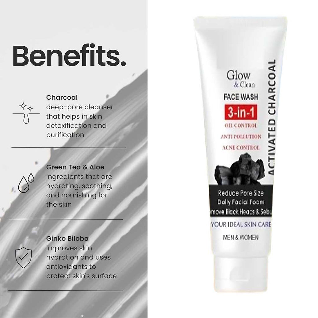 Glow & Clean Activated Charcoal Face Wash (PACK OF 1)