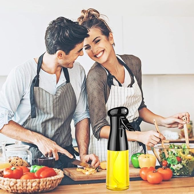 Kitchen Waterproof Black 500ml 2 in 1 Olive Oil Sprayer and Oil Dispenser Bottle for Kitchen