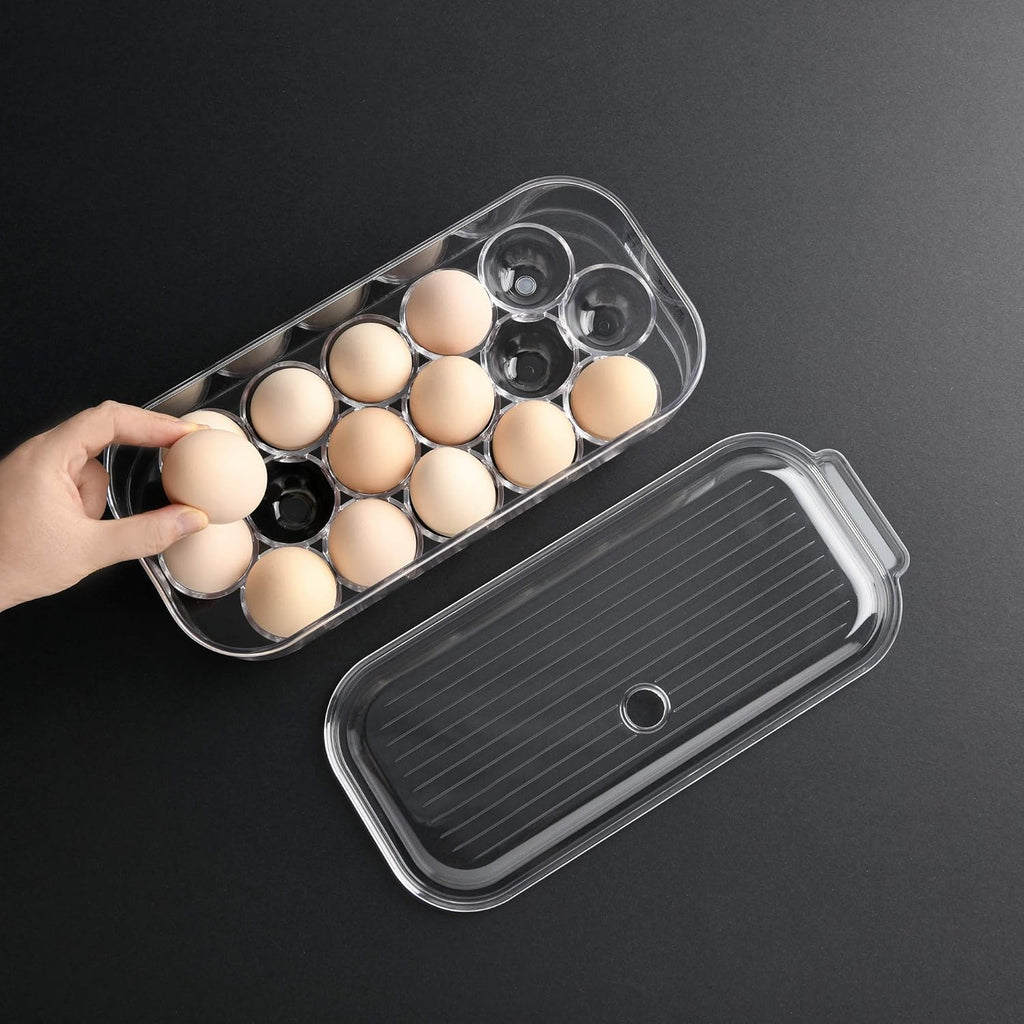 Plastic Egg Container Organizer for Fridge Kitchen Countertop