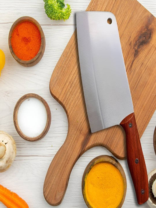 Silver Toned & Brown Stainless Steel Kitchen Knife