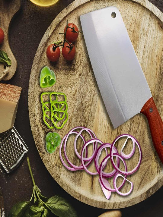 Silver Toned & Brown Stainless Steel Kitchen Knife